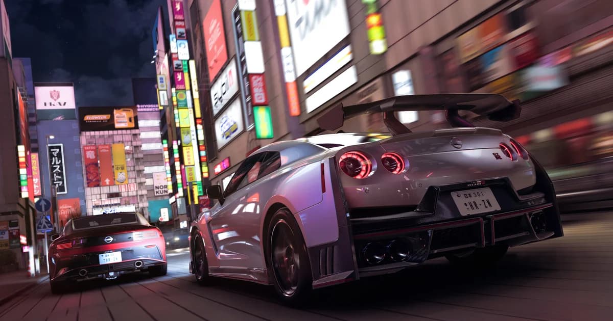 포르자 호라이즌 6 도쿄 야간 거리를 달리는 닛산 GT-R 스크린샷